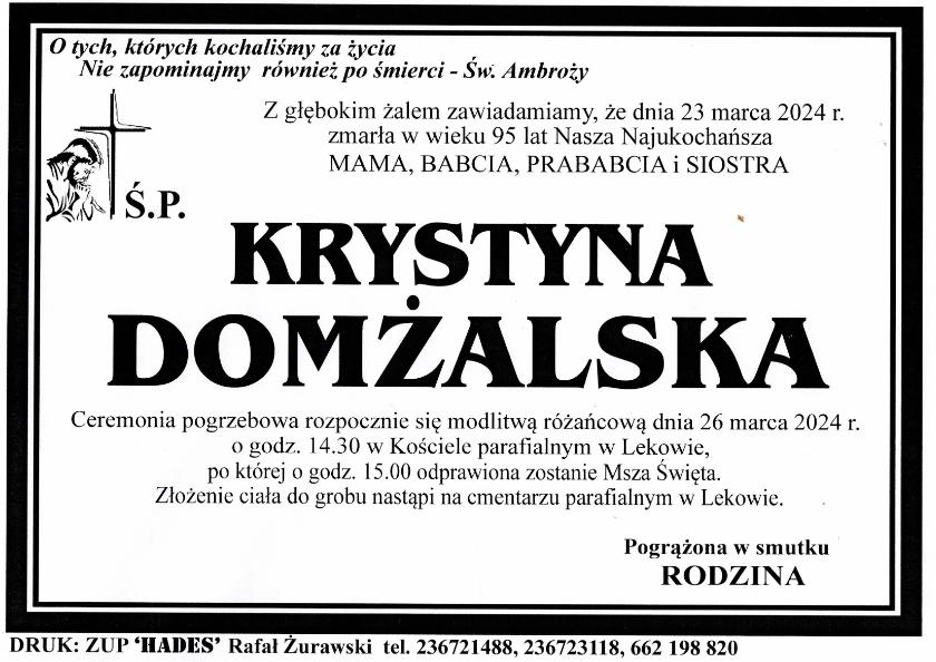 KRYSTYNA DOMŻALSKA