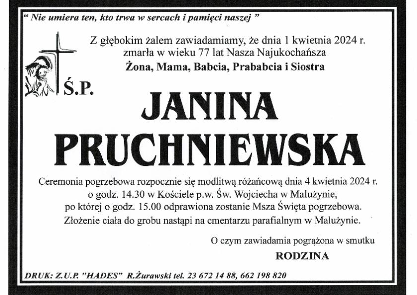 JANINA PRUCHNIEWSKA