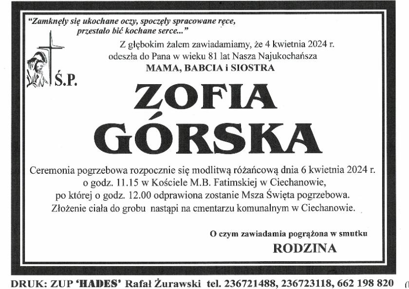 ZOFIA GÓRSKA