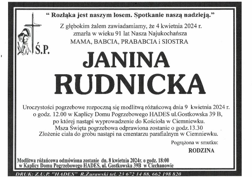 JANINA RUDNICKA