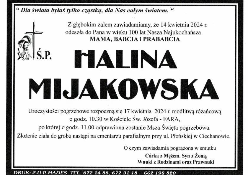HALINA MIJAKOWSKA
