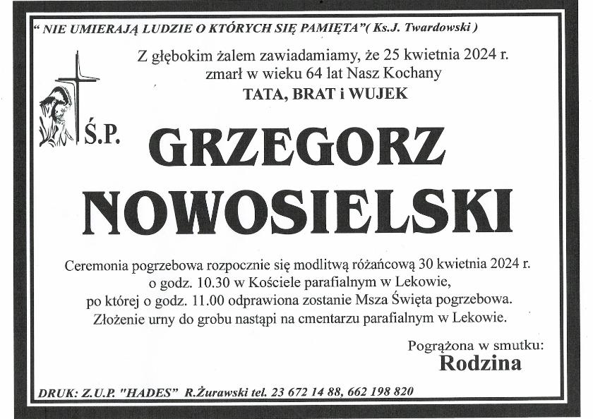 GRZEGORZ NOWOSIELSKI
