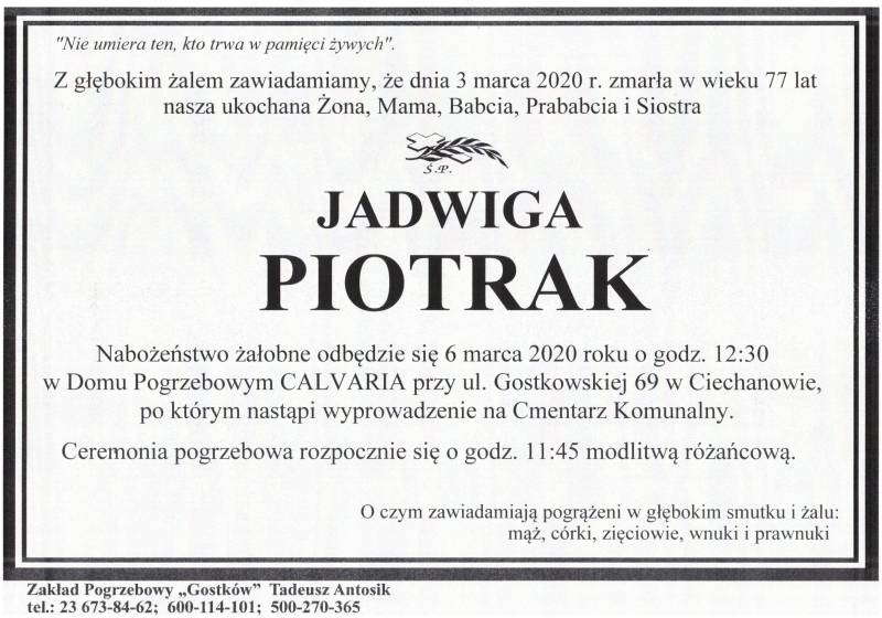 JADWIGA PIOTRAK