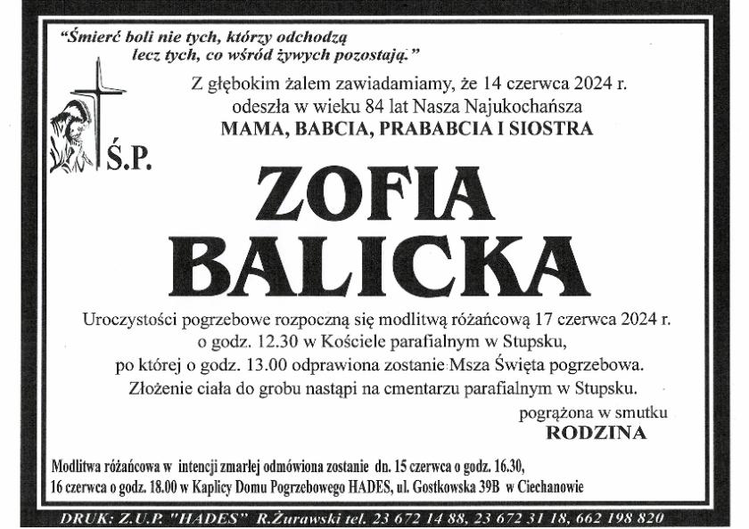 ZOFIA BALICKA