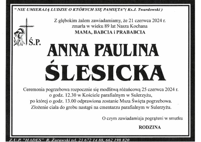 ANNA PAULINA ŚLESICKA
