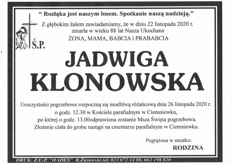 JADWIGA KLONOWSKA