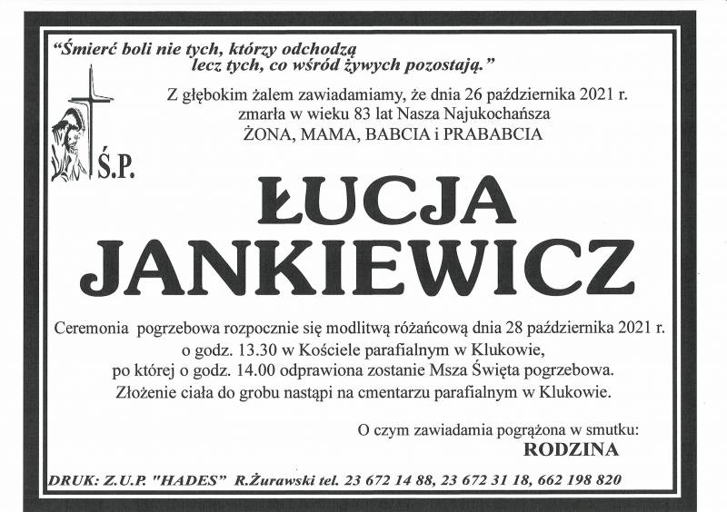 ŁUCJA JANKIEWICZ