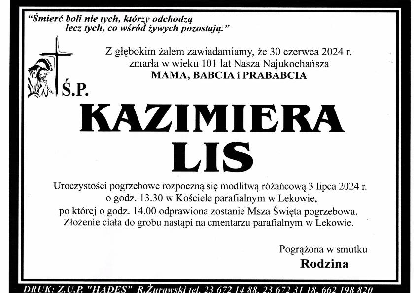 KAZIMIERA LIS