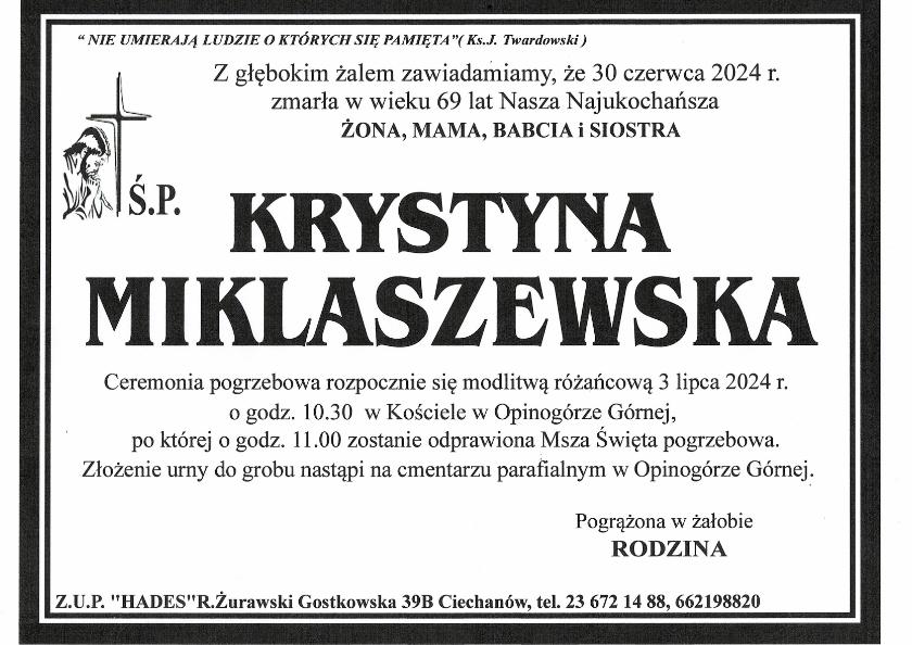 KRYSTYNA MIKLASZEWSKA