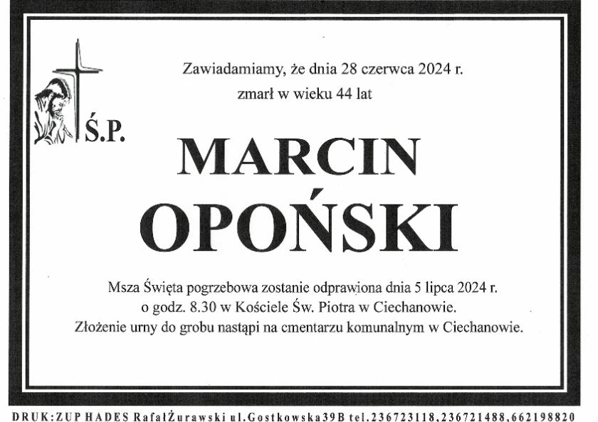MARCIN OPOŃSKI