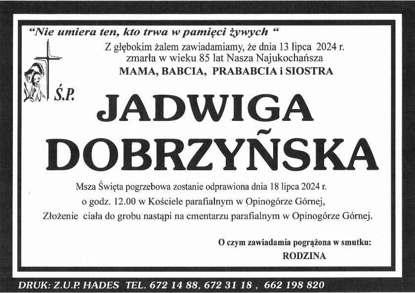 JADWIGA DOBRZYŃSKA