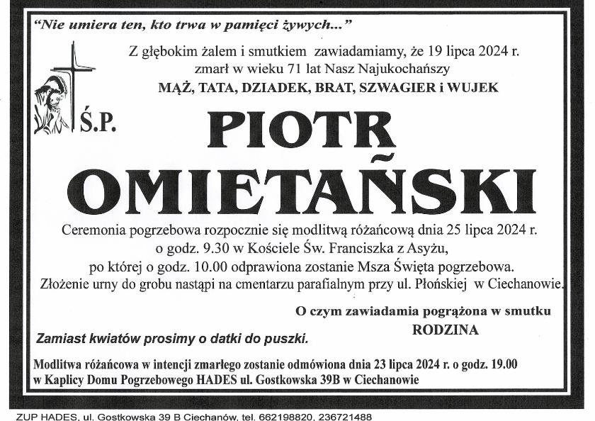 PIOTR OMIETAŃSKI
