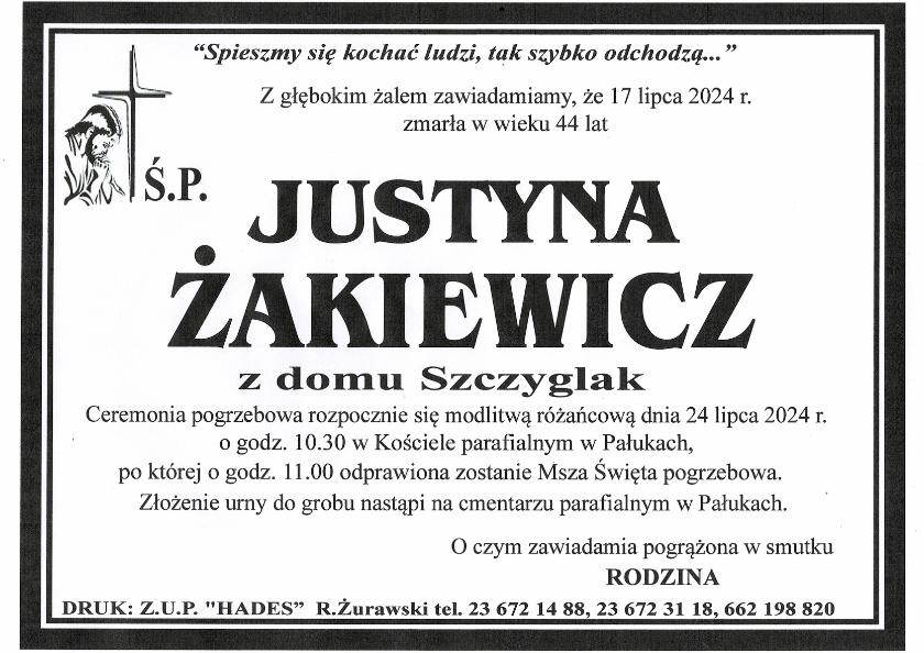 JUSTYNA ŻAKIEWICZ