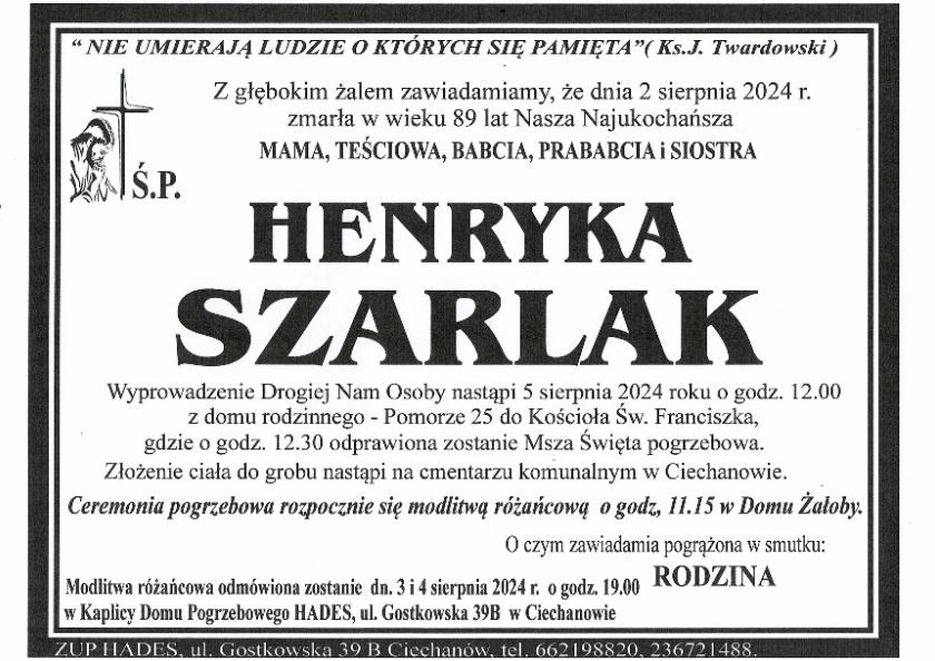 HENRYKA SZARLAK