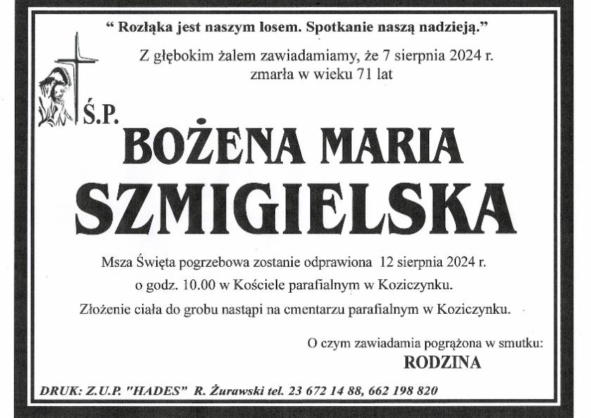 BOŻENA MARIA SZMIGIELSKA
