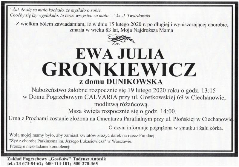 EWA JULIA GRONKIEWICZ
