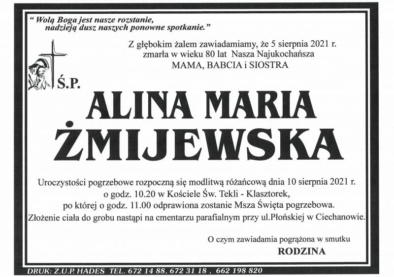 ALINA MARIA ŻMIJEWSKA
