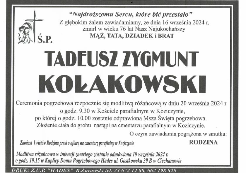 TADEUSZ ZYGMUNT KOŁAKOWSKI 