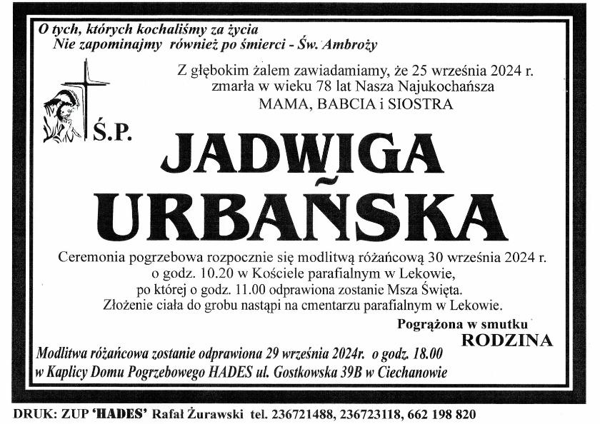 JADWIGA URBAŃSKA