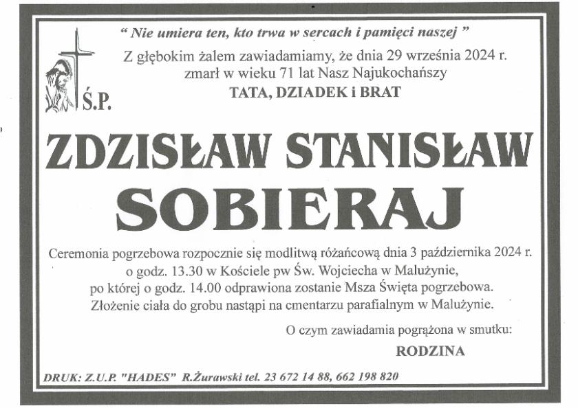 ZDZISŁAW STANISŁAW SOBIERAJ