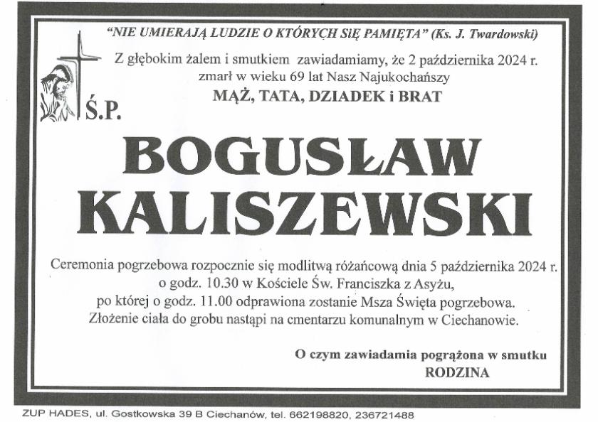 BOGUSŁAW KALISZEWSKI