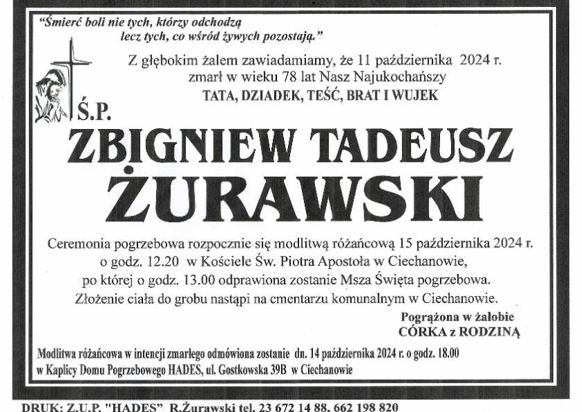 ZBIGNIEW TADEUSZ ŻURAWSKI