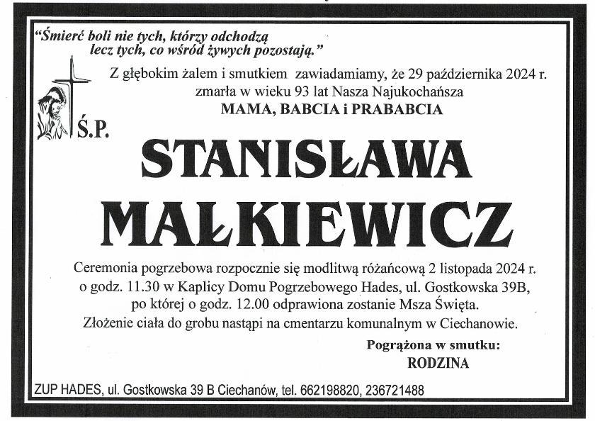 STANISŁAWA MAŁKIEWICZ