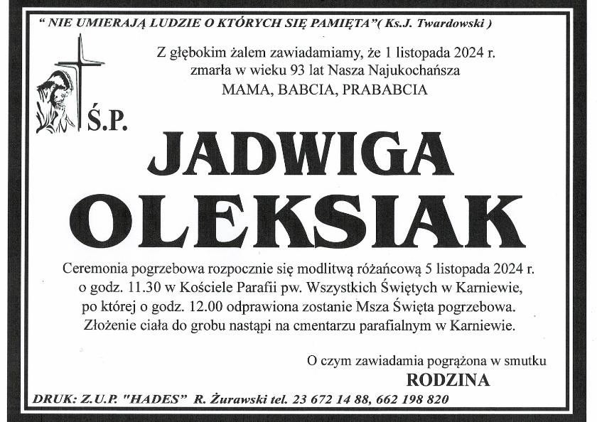 JADWIGA OLEKSIAK