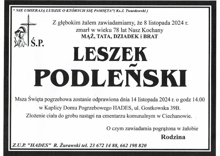 LESZEK PODLEŃSKI