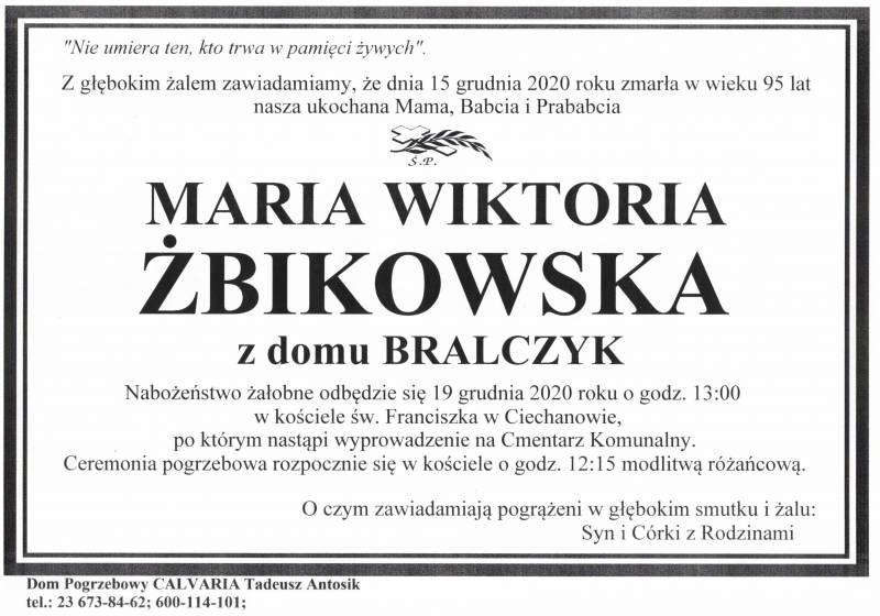 Maria Wiktoria Żbikowska