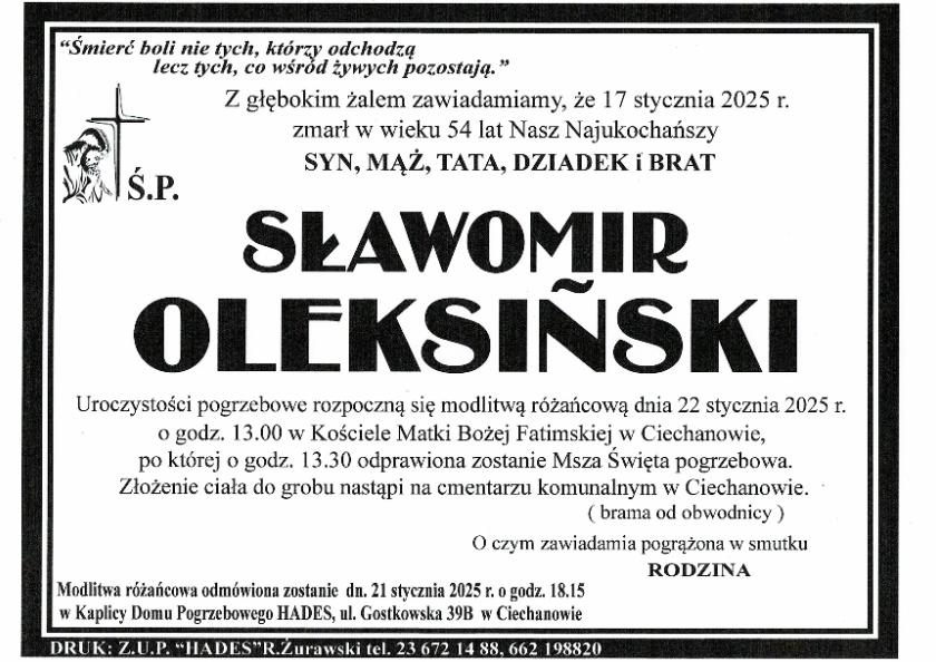 SŁAWOMIR OLEKSIŃSKI 