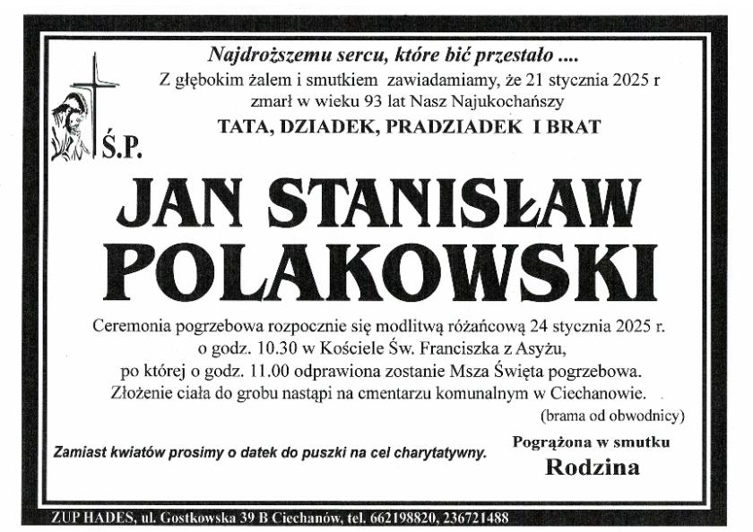 JAN STANISŁAW POLAKOWSKI