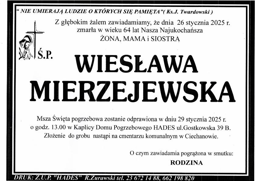 WIESŁAWA MIERZEJEWSKA