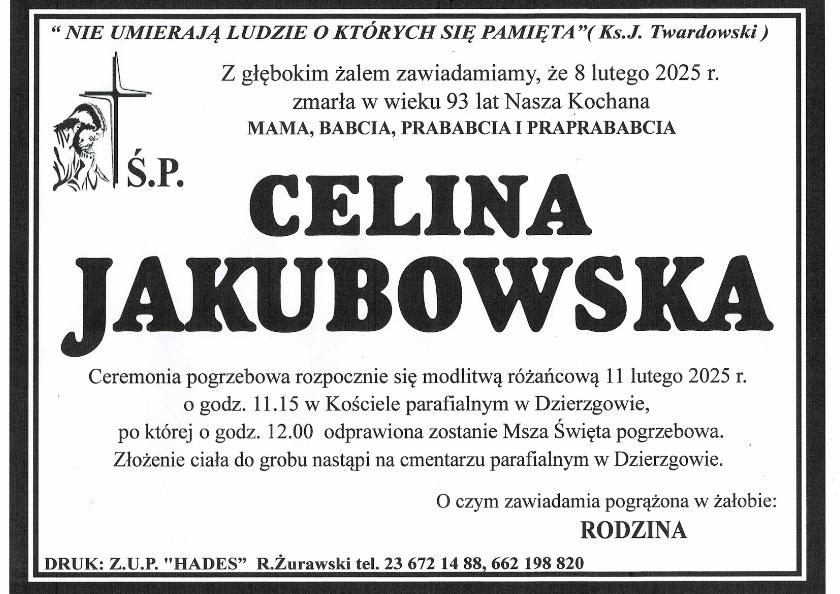 CELINA JAKUBOWSKA