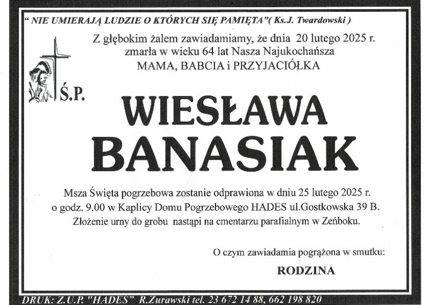 WIESŁAWA BANASIAK
