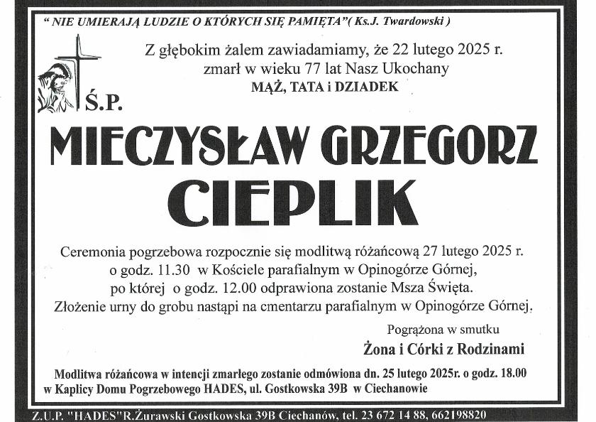 MIECZYSŁAW GRZEGORZ CIEPLIK