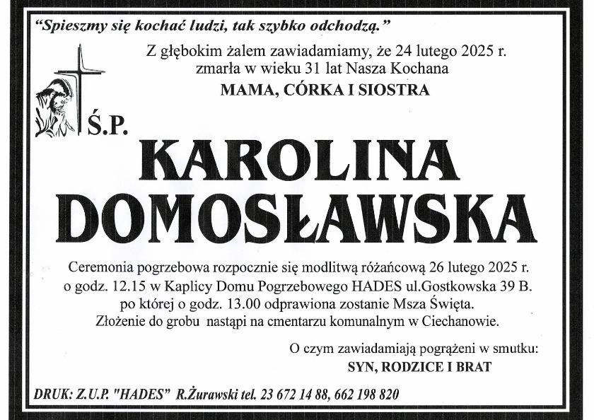 KAROLINA DOMOSŁAWSKA