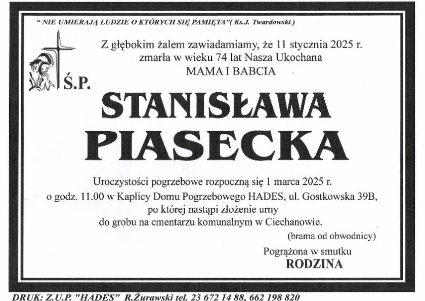 STANISŁAWA PIASECKA