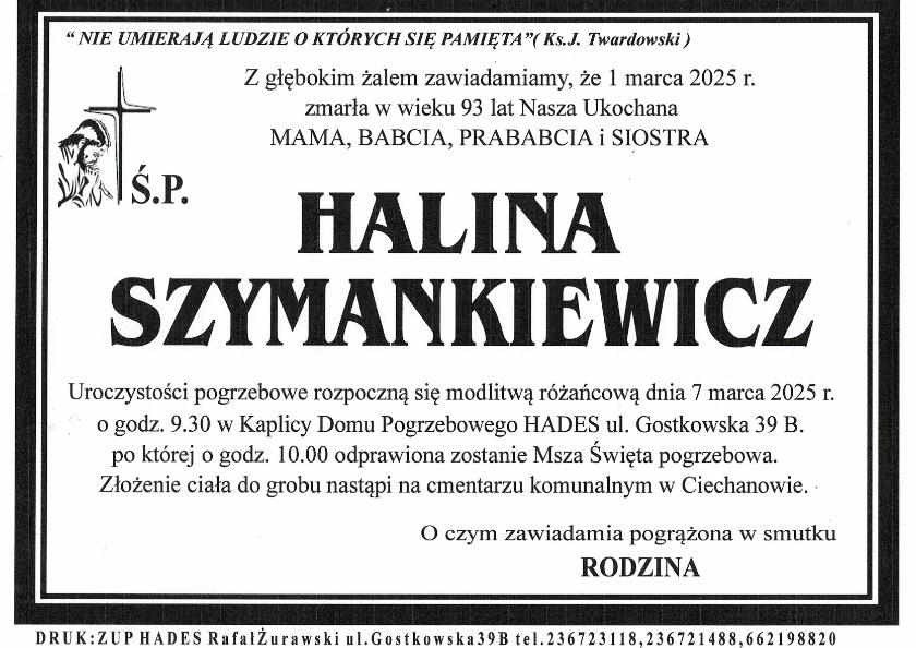 HALINA SZYMANKIEWICZ