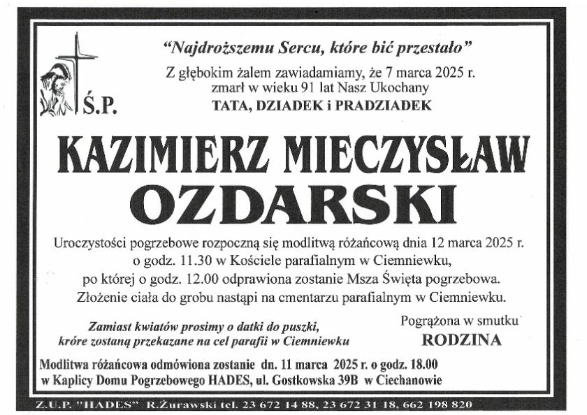 KAZIMIERZ MIECZYSŁAW OZDARSKI 