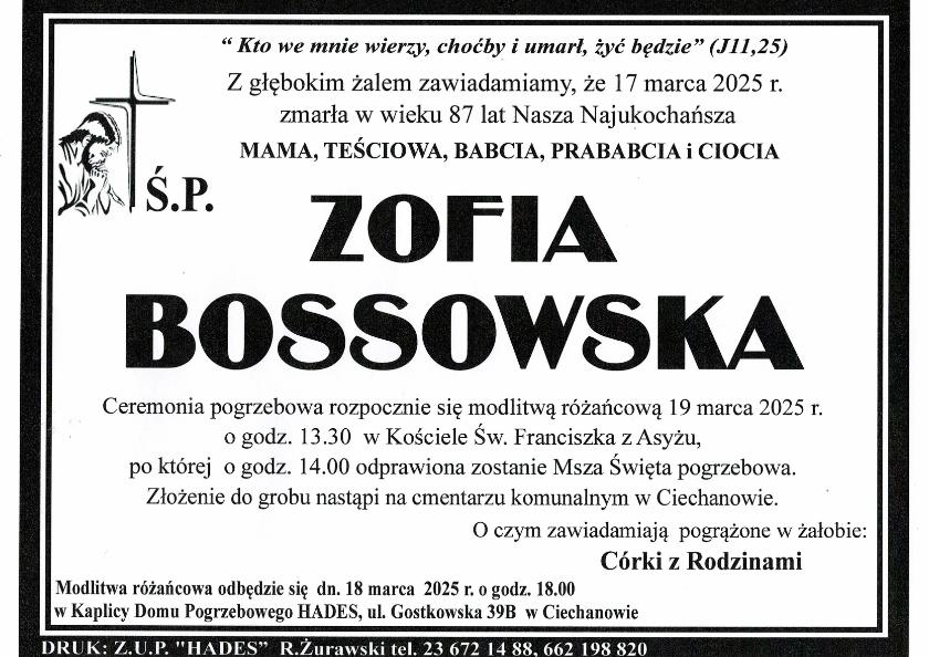 ZOFIA BOSSOWSKA