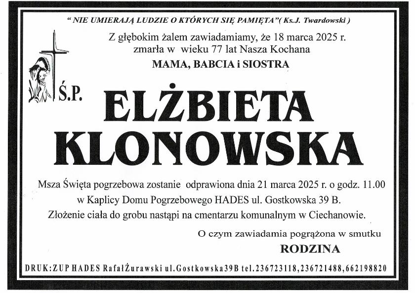 ELŻBIETA KLONOWSKA