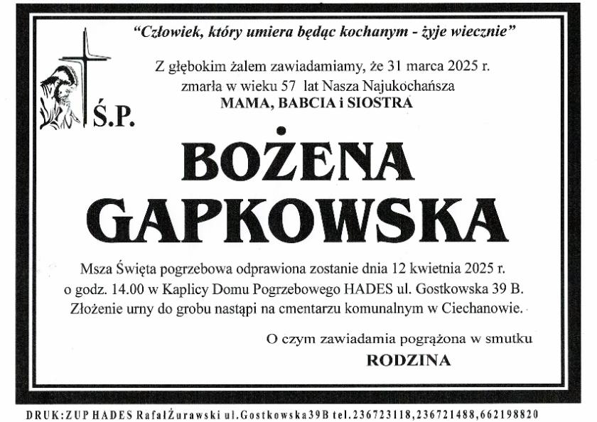 BOŻENA  GAPKOWSKA 