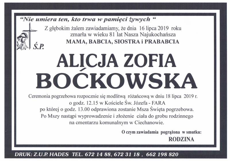 Alicja Zofia Boćkowska