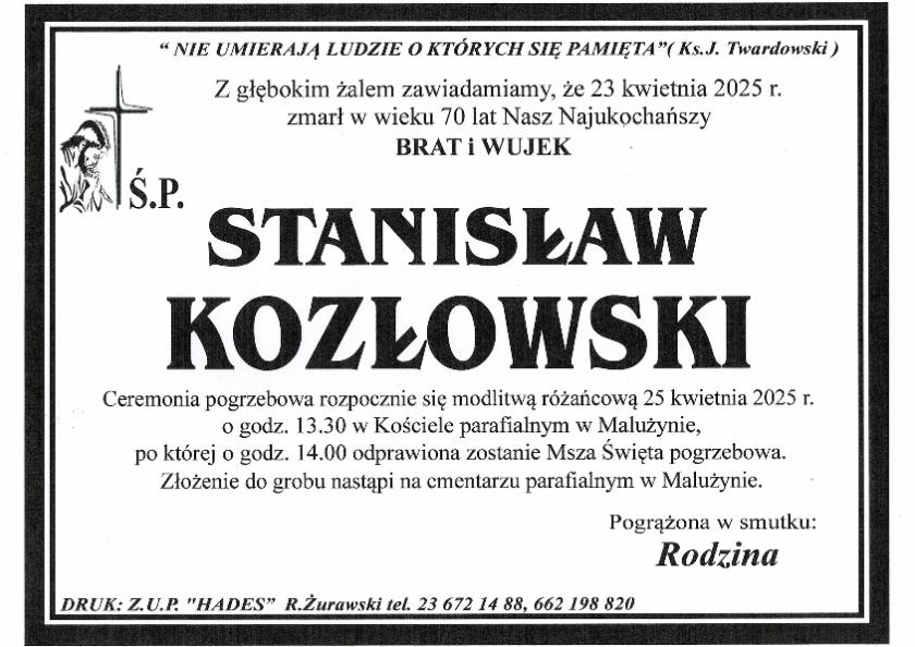 STANISŁAW KOZŁOWSKI