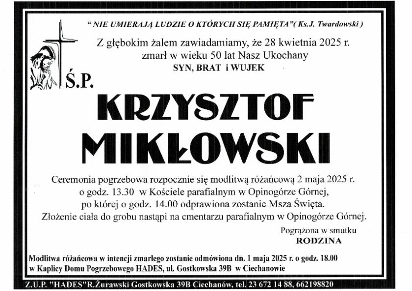 KRZYSZOF MIKŁOWSKI 
