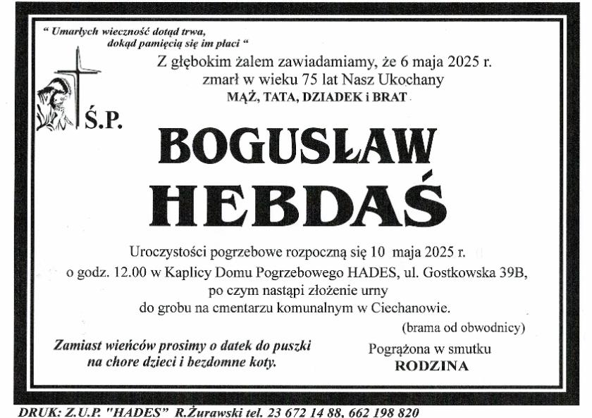 BOGUSŁAW HEBDAŚ