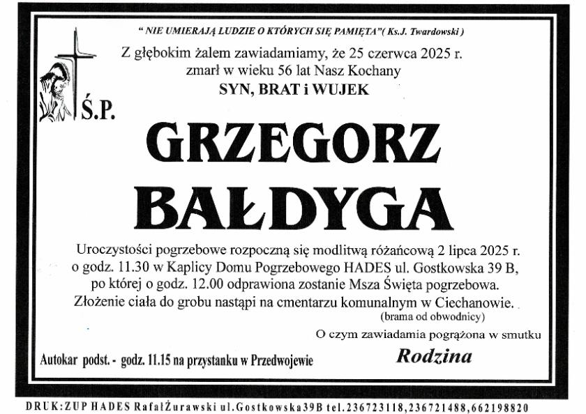 GRZEGORZ BAŁDYGA