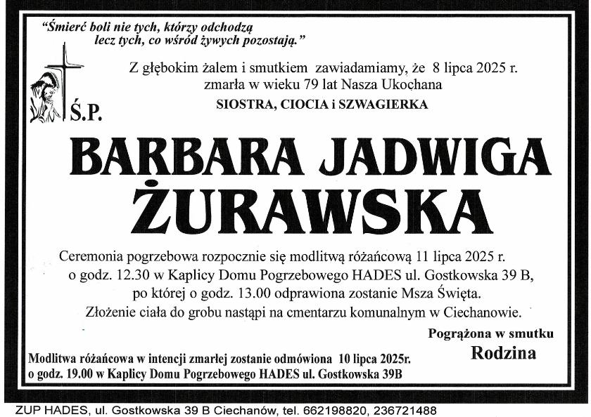 BARBARA JADWIGA ŻURAWSKA