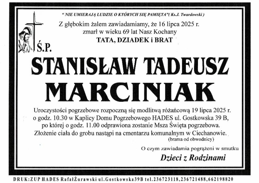 STANISŁAW TADEUSZ MARCINIAK